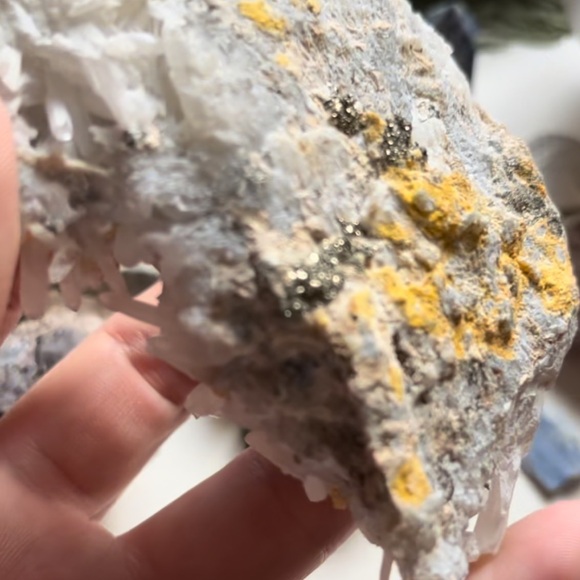 Needle Calcite crystals and Pyrite on matrix - Picture 3 of 4